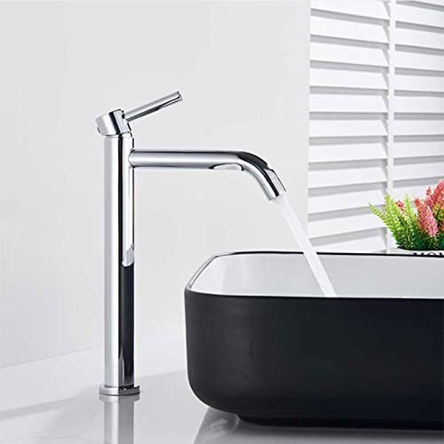 Robinet d'évier slim noir chrome pour lavabo salle de bain et grand bassin de grue