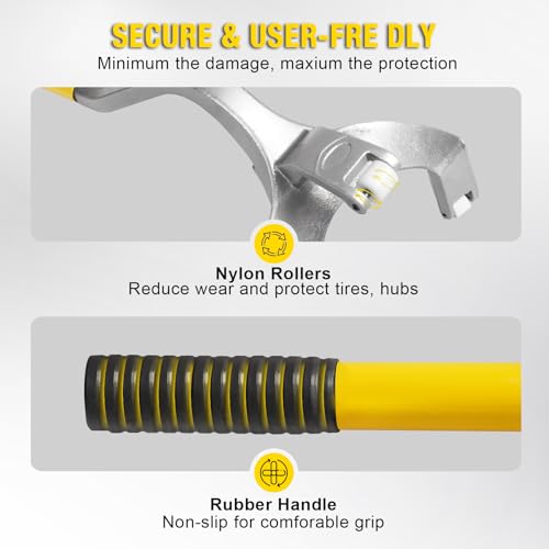 Image of YELLOW JACKET Tire Mount Demount Tool, 22.5 to 24.5 inches, 3PCS Tire Changer Demount Tool Adapted to Aluminum and Steel Rims, with Extra Bead Keeper, Tire Changing Tools for Car Repairing, Yellow
