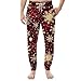 WENKOMG1 Mens Pajama Cotton - Lounge Sleepwear with Pockets Pj Pants Pajama Soft Christmas Bottoms Funny Men Clothes Fashion Pijamas Para Hombres De Algodon (XXL - Wine)