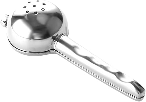 Exprimidor manual de limón de acero inoxidable, exprimidor de frutas de mano para uso en cocina, material grueso resistente, fácil de apretar,