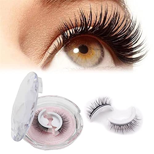 CaCaCook Cils Auto-adhésifs Réutilisables sans Colle, Faux Cils Auto-adhésifs, Faux Cils Naturels et Moelleux, Maquillage Faux Cils Épais, Doux et Imperméables, pour Femmes et Filles Cover
