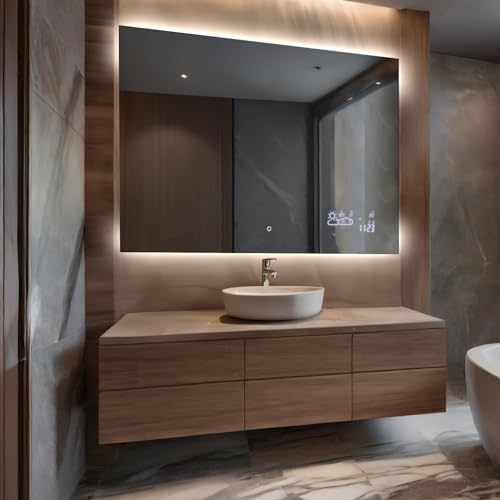 FORAM Specchio da Bagno LED 160x80cm Eliza - su Misura - Specchio Bagno con Luce LED - Specchio da Parete Personalizzabile, con Opzione di Selezione