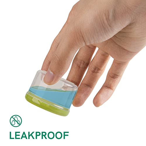 Sauce Boxes Condiment Cups Containers With Lids Set 6 - 1.3Oz Round Plastic Salad Dressing Containers To Go - Reusable Leak Proof Sauce Cups For Lunch Fruit Bento Box Picnic Travel #TOP6