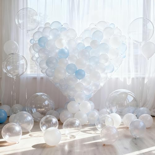 Image of Clear Balloons, 114pcs Transparent Balloons Garland Arch Kit, 18 12 10 5 inch Different Sizes Bubble Clear Balloon for Baby Bridal Shower Wedding Birthday Party Decorations