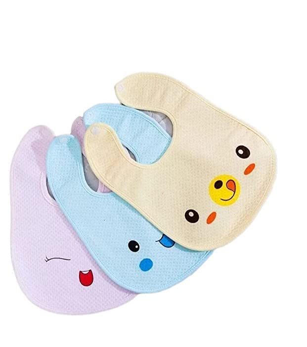 Mini Baby � Baby Boys & Girls Waterproof- Pack Of 3 Cotton Bibs For 0 To 12 Months (SMILY) (Multicolor)-picture-20