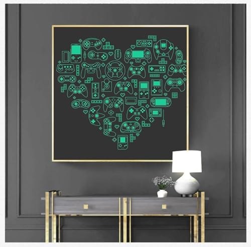 Toile jeux vidéo cœur pour transformer la chambre de votre ado gamer