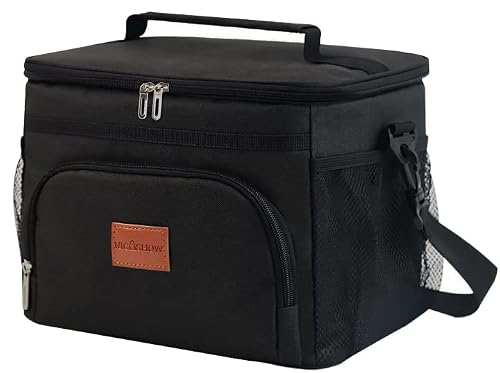 Nicoshow Large Insulated Lunch Box For Men & Women, Reusable Lunch Bag For Work Office Picnic, Leakproof Cooler Bag With Adjustable Shoulder Strap (Black, 15L) #TOP22