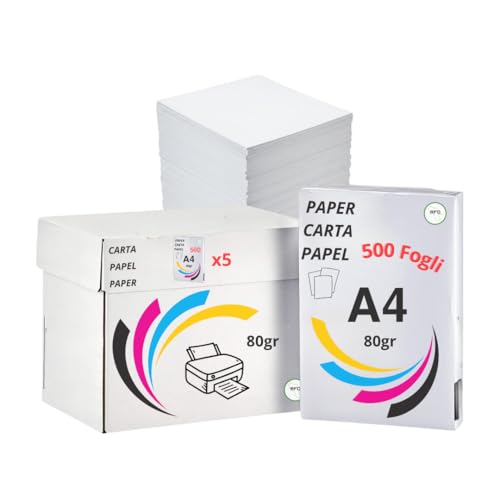 Carta A4 Multiuso - 2500 Fogli Da 80gsm, Per Stampanti E Fotocopiatrici, Confezione Da 5 Risme - Foto 6