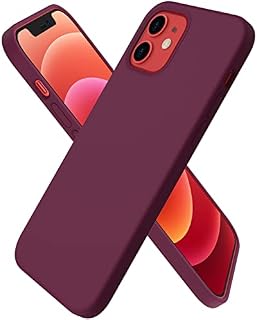 ORNARTO Compatible with iPhone 12 mini(2020) Case 5,4, Slim Liquid Silicone Full Covered Soft 3 Layers Gel Rubber with Microfiber Case Cover 5.4 inch-Black