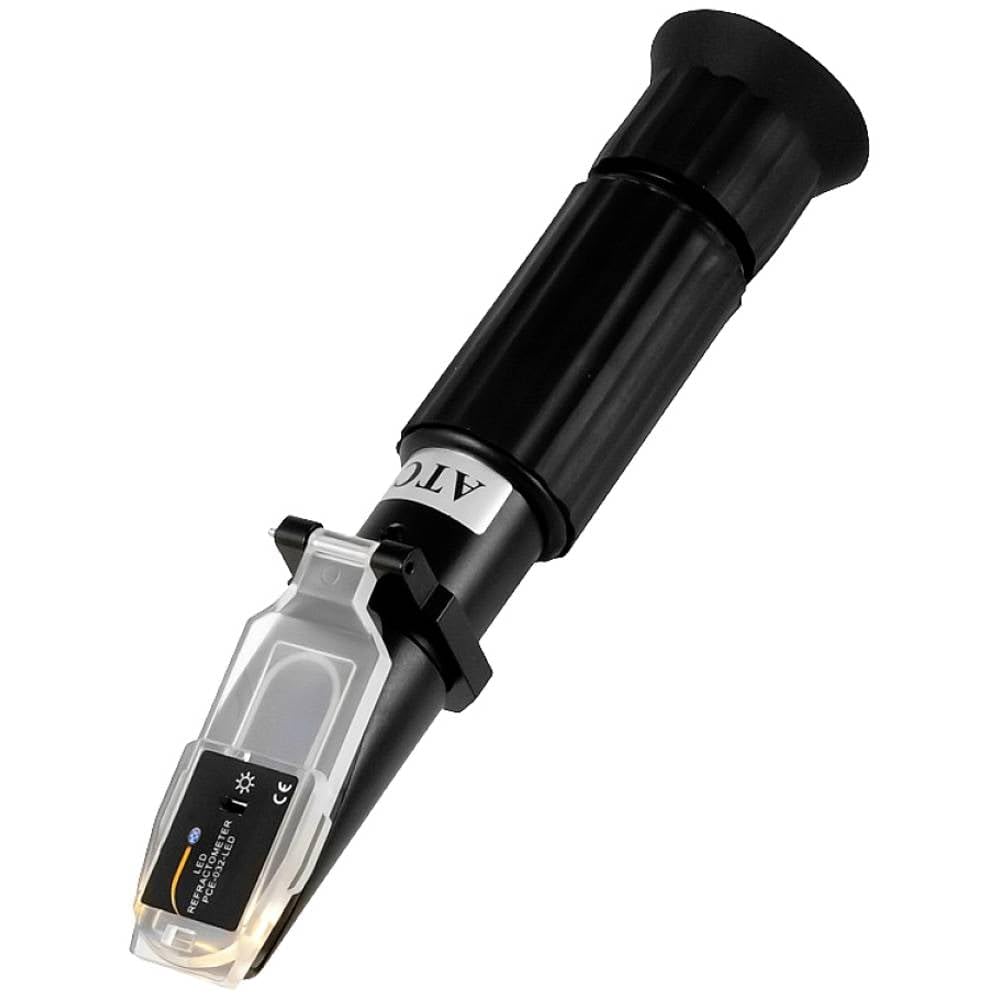 PCE Instruments Refractómetro con iluminación LED para la medición de lubricantes refrigerantes, zumos y otras emulsiones PCE-032-LED