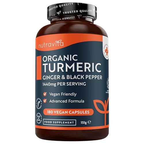 Nutravita Curcuma Bio 1440mg au Poivre Noir et Gingembre - 180 Capsules...