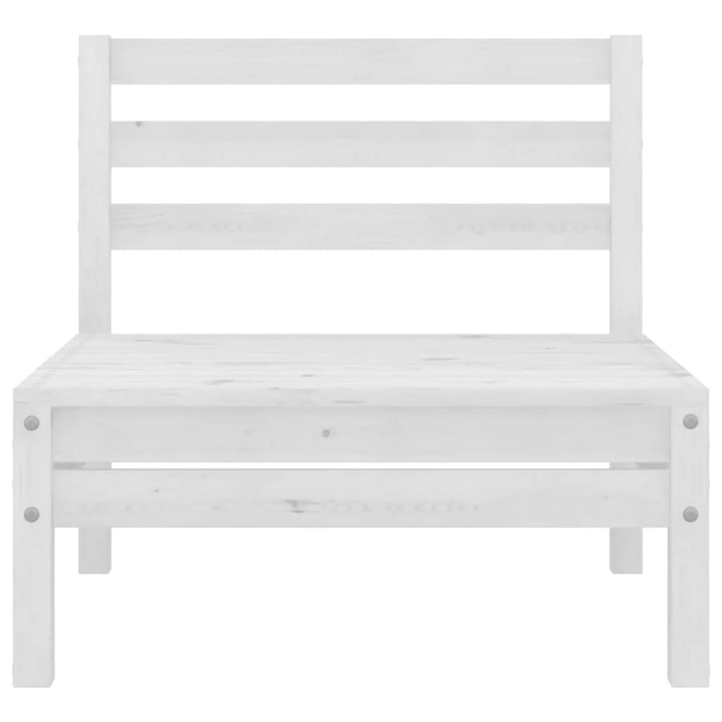 Set Divani da Giardino 7 pz Bianco in Legno Massello di Pino per Relax Esterno e Lounge con Tavolo e Sedie per Terrazza Patio e Veranda resistente e modulare