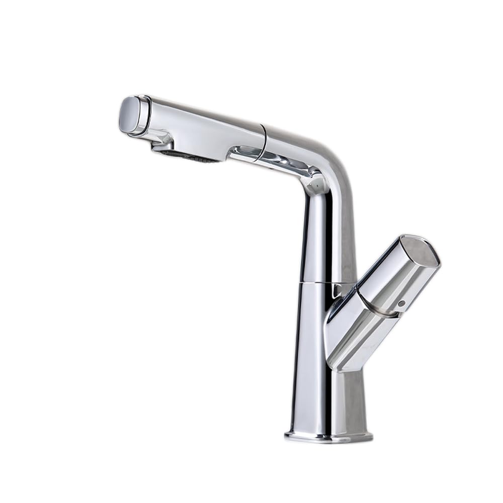 Mitigeur monocommande extractible PVD Argent haut de gamme