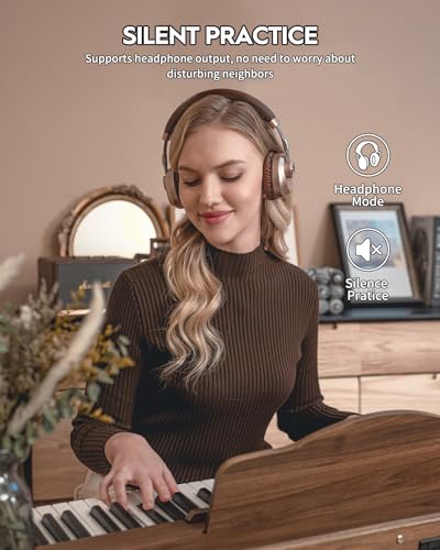 STRICH Piano numérique 88 touches, clavier lesté à action marteau, deux haut-parleurs de 25 W, clavier de piano électrique pleine taille, prend en charge la connexion USB-MIDI/sans fil, SDP-300S - Les Beatles, Paul McCartney, John Lennon, RIngo Starr, George Harrison STRICH Piano numérique 88 touches, clavier lesté à action marteau, deux haut-parleurs de 25 W, clavier de piano électrique pleine taille, prend en charge la connexion USB-MIDI/sans fil, SDP-300S – Image 7