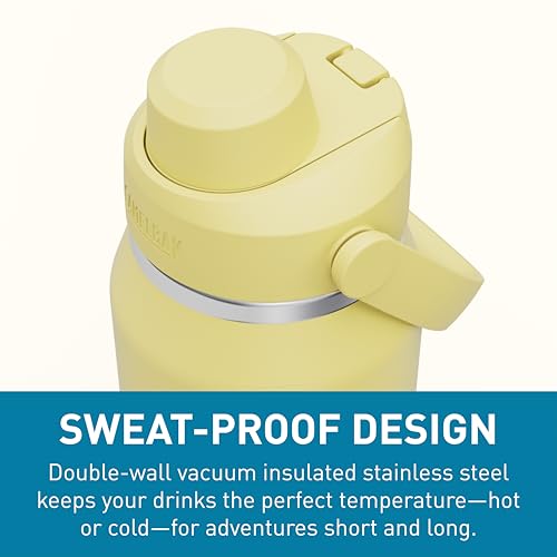 Image of CamelBak Thrive Chug Insulated Stainless Steel Water Bottle, Cold Retention with High Flow Lid for Everyday Hydration and Active Use, 32oz, Yellow Bloom