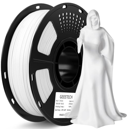 GEEETECH PLA-Filament, 1,75 mm, 3D-Drucker, PLA-Filament für 3D-Drucker, 1 kg Spool, Weiß