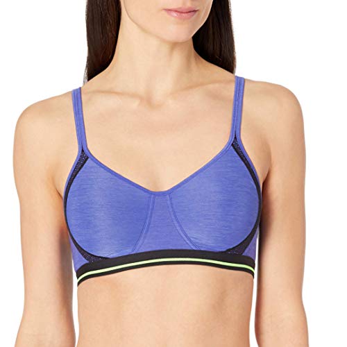 Hanes Women's X-Temp Foam Wirefree, Clematis Blue/Black, Large