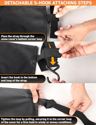 Image of EcoNour Car Snow Cover Compatible for Toyota 4Runner | Windshield Cover for Ice and Snow with S-Hook Straps | Heavy-Duty 600D Oxford Winter Car Cover, Waterproof & Anti-Slip