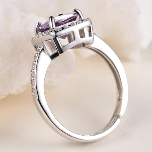 Bijoux en pierres précieuses naturelles bague améthyste - 3