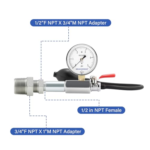 Kit de test de gaz et d'eau basse pression 0-5 psi pour canalisation - 3