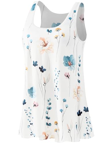 Image of Rosyline Tank Top for Women with Built in Bra Flowy Swing Undershirt Tank Tops S-4XL