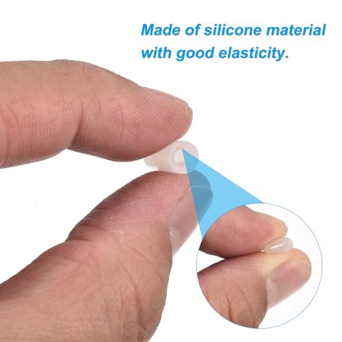 Image of uxcell 88Pcs Silicone End Caps, 3.2mm(1 /8 inch) ID 6mm(1 /4 inch) Height Round Rubber Elastic Screw Thread Protectors Flexible Screw Bolt Covers Caps for Metal Tube Rod Bolt, Clear