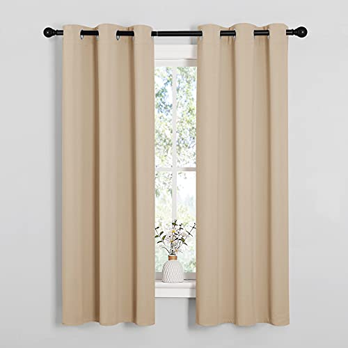 Image of NICETOWN Room Darkening Curtain Panels for Living Room, Thermal Insulated Grommet Room Darkening Draperies /Drapes for Window (Biscotti Beige, 2 Panels, W34 x L63 -Inch)
