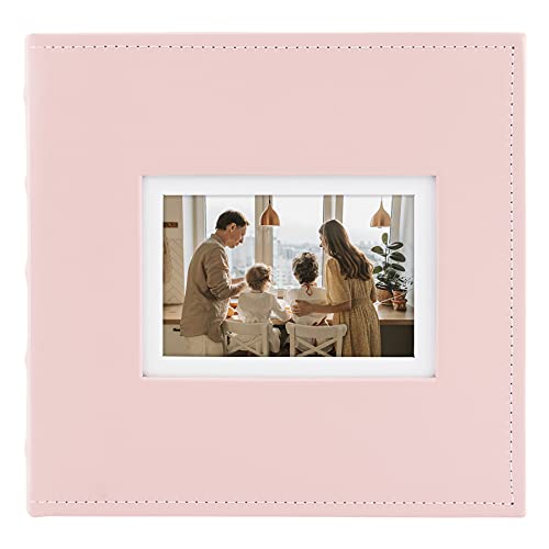 Golden State Art ,Photo Album Hold 200 4X6 Horizontal Pictures With Memo For Christmas,Weddings, Holidays, Engagements, Vacations, Family (2 Per Page, Faux Leather Cover, Coral Pink) #TOP13