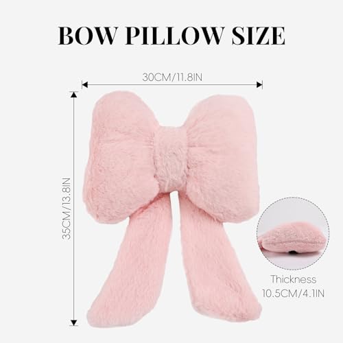 image for iHUFeather 2 Pack Bow Car Headrest Pillows Plush Neck Pillows for Trav