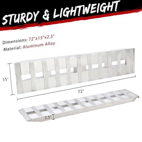 Rampas de carga de aluminio 72 x 15 pulgadas 6000 lbs miniatura 2