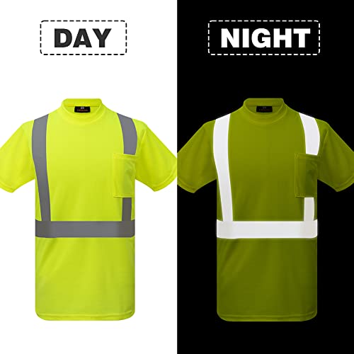 Caparazon Safety Shirt Ansi Class 2 High Visibility Reflective T-Shirt Unisex #TOP3