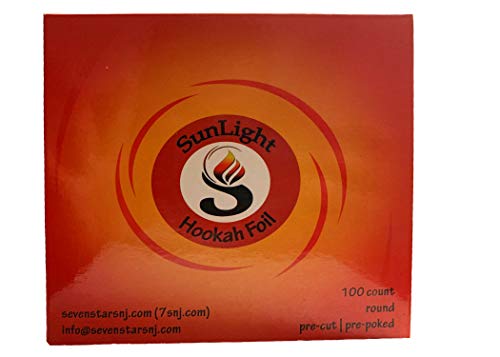 Hookah Foil by Sunlight Charcoal – Shisha Aluminum Foil with Holes – 100-Piece