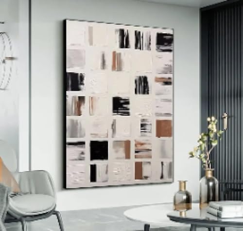 Art mural noir et blanc abstrait pour transformer l'atmosphère de votre salon