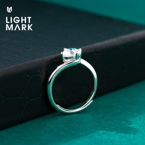 Moissanite Adjustable Engagement Ring Wedding Promise 925 Sterling Silver Solitaire Rings for Women (5#-7.5#)4