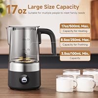 AMZCHEF Electric Milk Frother and Steamer 8-in-1, 17oz/500ml Large Pitcher — image 3