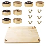 Nihfien Pallet Metal Feet with Screws, 13/16' W x 3/8' H Butcher Block Non Slip Pads for Wood, Bamboo Cutting Board (Set of 8), Gold