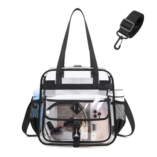 Image of MOONBABY Clear Bag for Stadium Events, Clear Transparent Tote Bag with Detachable Strap for Sports, Concert, Work,Travel