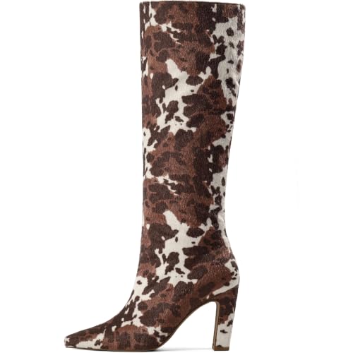Image of Lovee Cosee Knee High Boots Women Square Toe Chunky Heel Classic Tall Boots | 3.34inch Heels with Side Zipper,Fashion Trendy City Walking Heeled Boots ,Long Dress Boots for Women,Office Work Boot