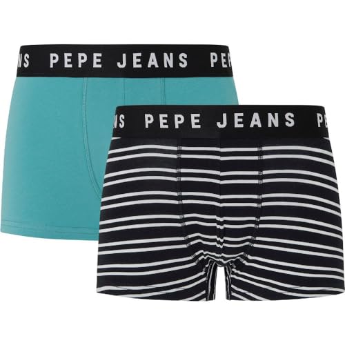 Pepe Jeans Herren Retro STP Lr Tk 2P Trunks, Black (Black), M