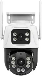 Câmera de Segurança Exterior A28b IP66 com Visão Noturna e Detecção de Movimento, Dupla Lente