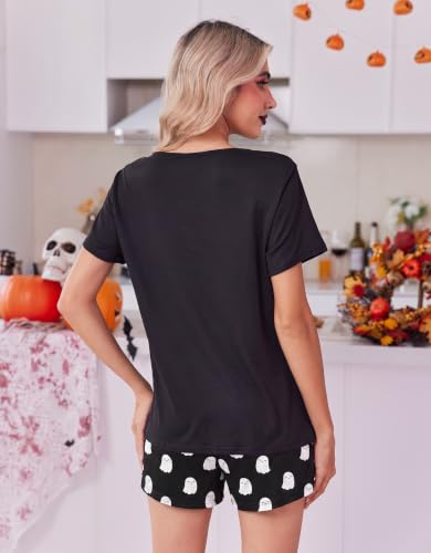 Image of Ekouaer Women's Pajama Sets 2 Piece Short Sleeve Tops and Soft Shorts Pjs