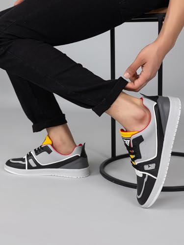 Image of Run 07 Mens Spectra PU Sole Superior Grip Mid Top Sneakers | Casual Shoes | Solid Smart Casual Walking Shoes | Cushioned Footbed with Extra Comfort Shoe
