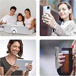 Porte-dents transparent, 4Pcs Support de support de téléphone cellulaire Kickstand, Grip universel 360 Kickerstand pour la rotation