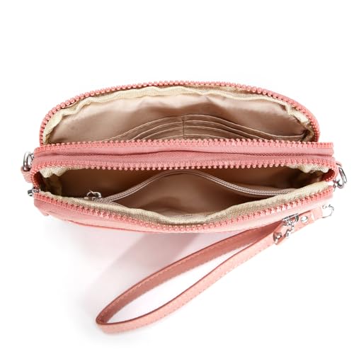 Image of JANKS Small Crossbody Bags for Women Wristlet Wallets Nylon Shoulder Bag with 4 Zipper Carry All Purse Credit Card Holder