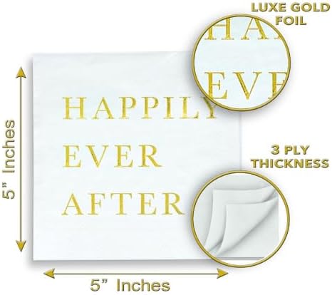 Wedding Cocktail Napkins Bundle - Gold Foil, 3-Ply Paper image 5