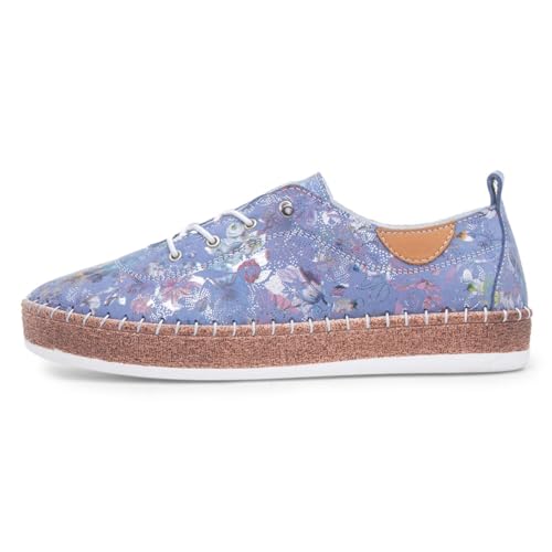 Iva Damen-Sportschuhe, Leder, Blau, blau, 39 EU