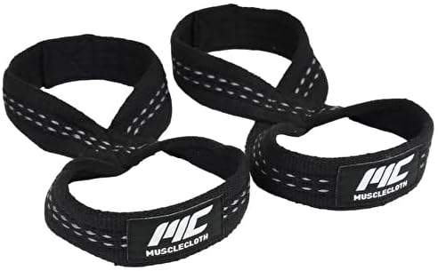 MuscleCloth 8 Loop Lifting Straps Black