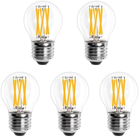 Bonlux E27 Screw Bulb Dimmable, 6W E27 G45 Golf Ball LED Filament Light Bulbs ES LED Classic Mini Globe Bulb 60W E27 Edison Screw Bulb Replacement for Decoration Lighting Warm White 2700K, 5-Pack