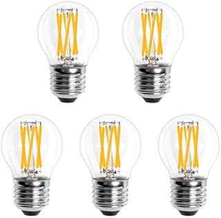 Bonlux E27 Screw Bulb Dimmable, 6W E27 G45 Golf Ball LED Filament Light Bulbs ES LED Classic Mini Globe Bulb 60W E27 Edison Screw Bulb Replacement for Decoration Lighting Warm White 2700K, 5-Pack