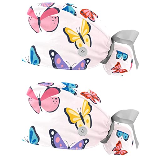 Chapeaux de travail papillons JDEZ respirants pour hommes et femmes (lot de 2)